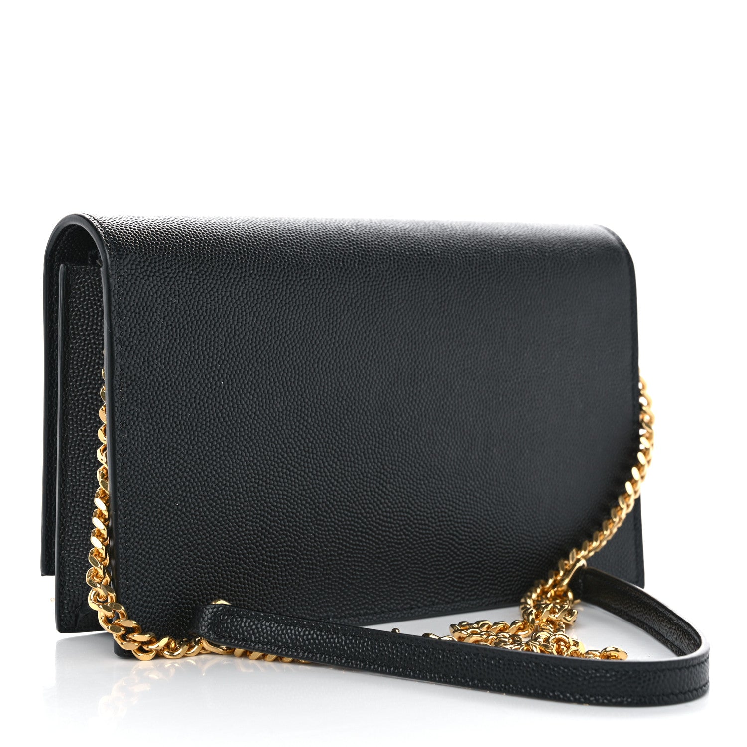 Saint Laurent Grain De Poudre Classic Monogram Kate Tassel Chain Wallet Black 3 of 9