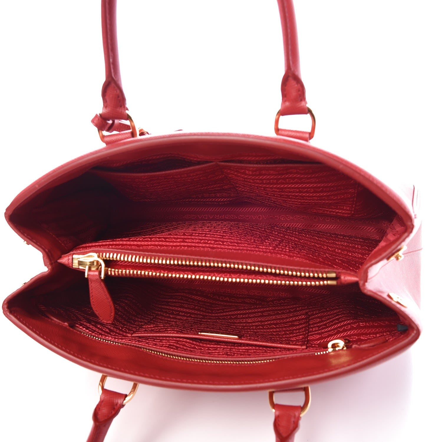 Prada Saffiano Lux Parabole Tote Fuoco 5 of 8