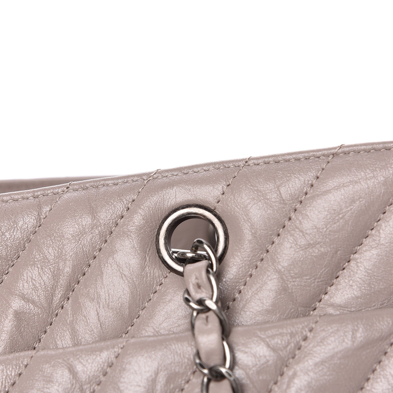 Chanel Aged Calfskin Chevron Quilted Timeless Tote Grey 14 of 15