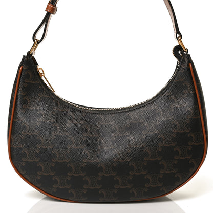 Celine Triomphe Canvas Calfskin Ava Shoulder Bag Tan 8 of 10