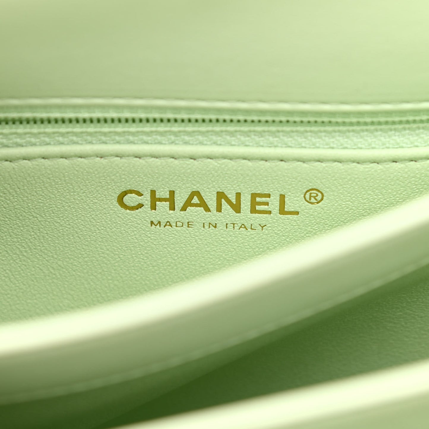 Lambskin Quilted Small Trendy CC Flap Dual Handle Bag Light Green