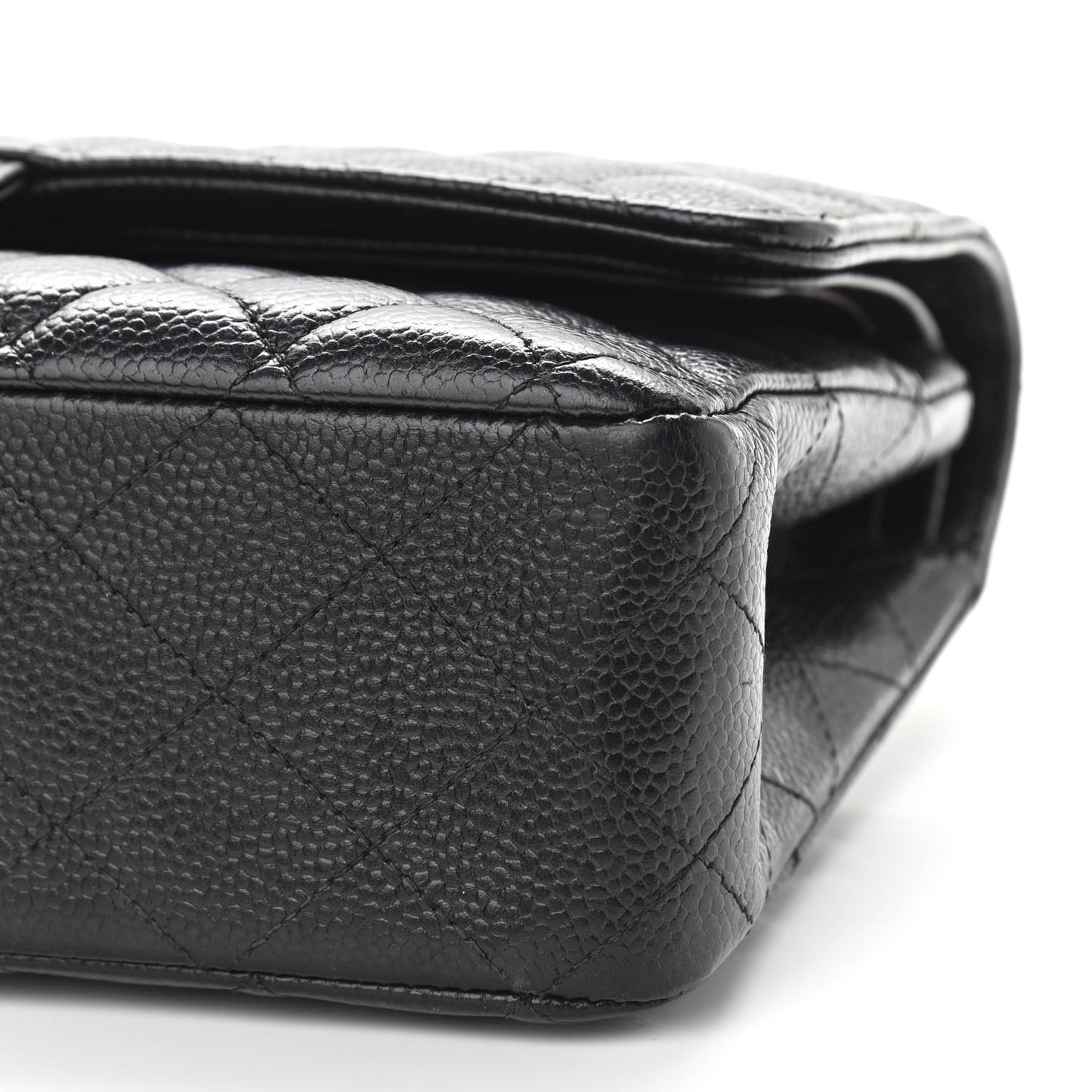 Caviar Quilted Medium Double Flap Black