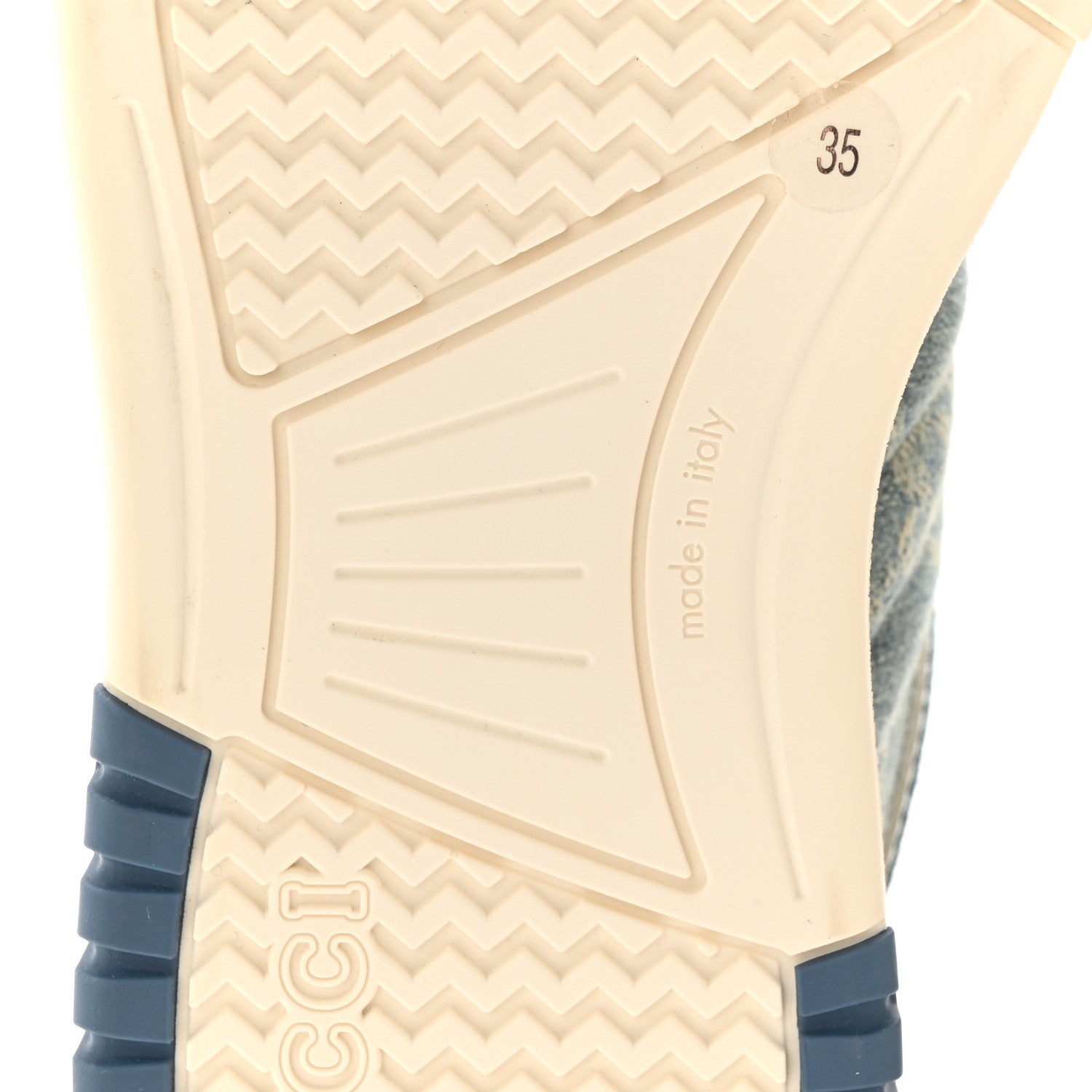Gucci Denim GG Monogram Womens Re-Web Sneakers 35 Light Blue 8 of 11