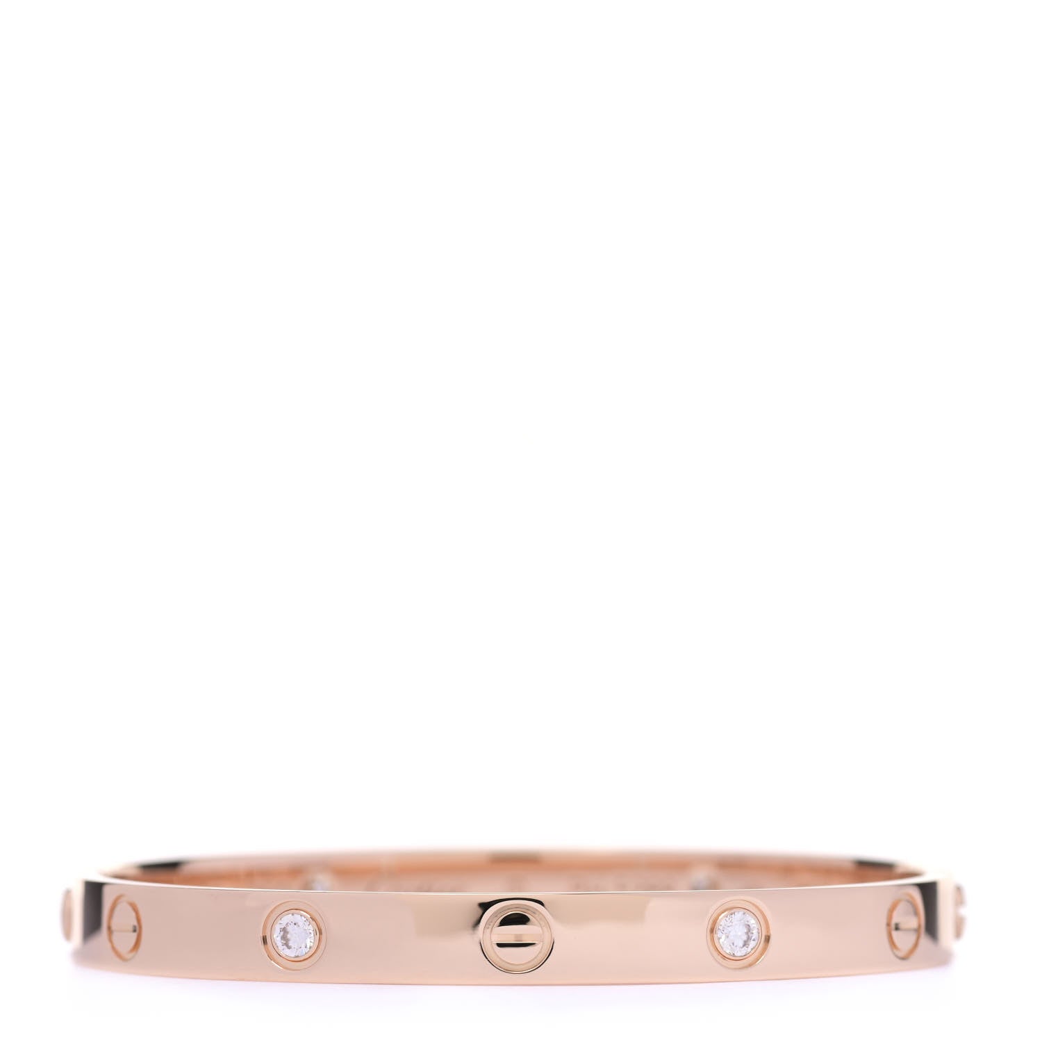 Cartier 18K Pink Gold 4 Diamond LOVE Bracelet 17 1 of 5