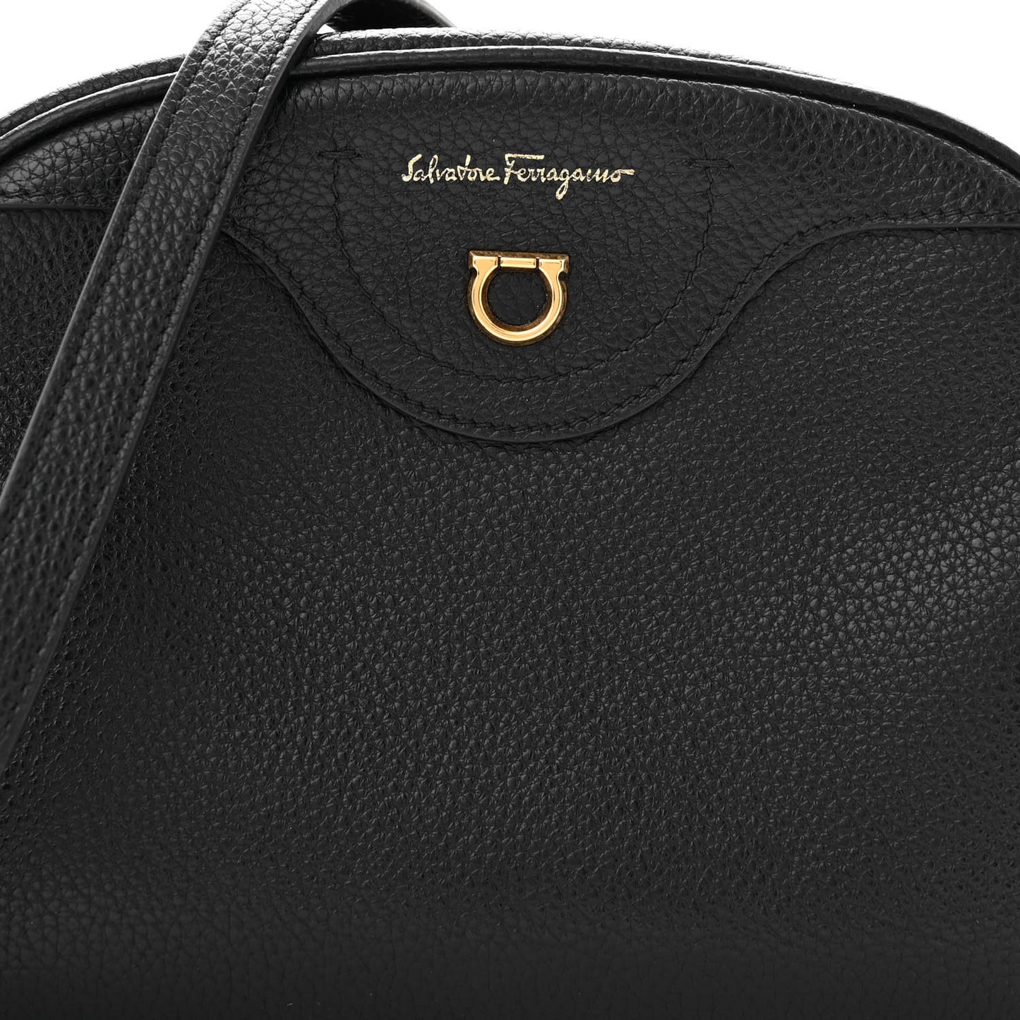 Calfskin Travel Camera Crossbody Bag Black