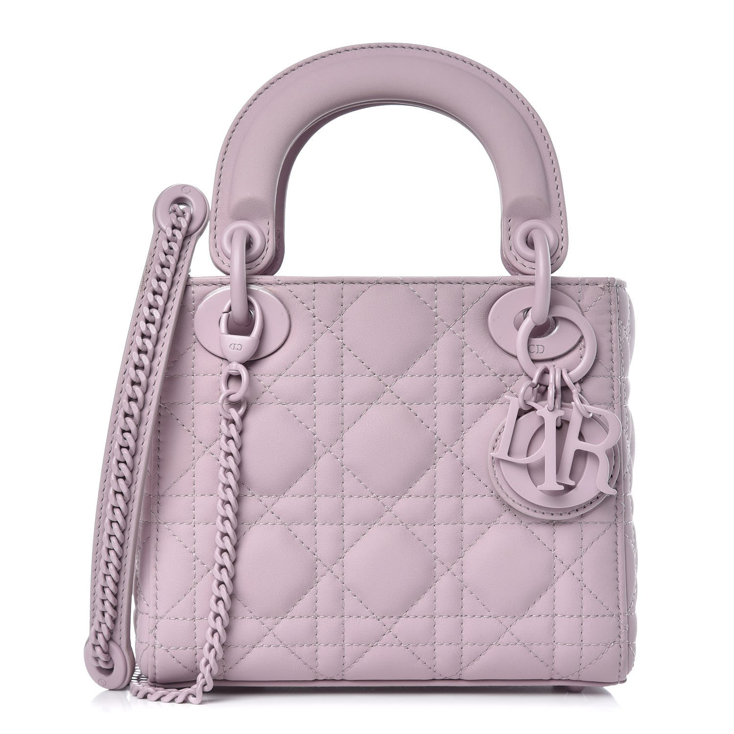 Christian Dior Ultra Matte Calfskin Cannage Mini Lady Dior Lavender 1 of 11