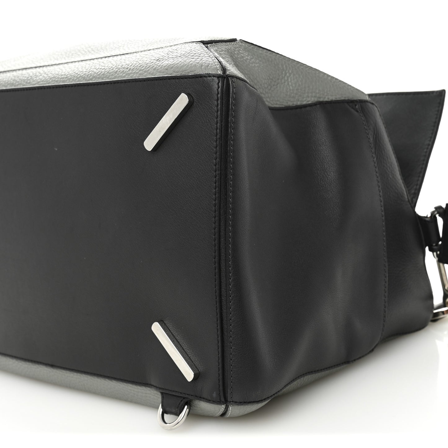 Calfskin XL Puzzle Bag Grey Black