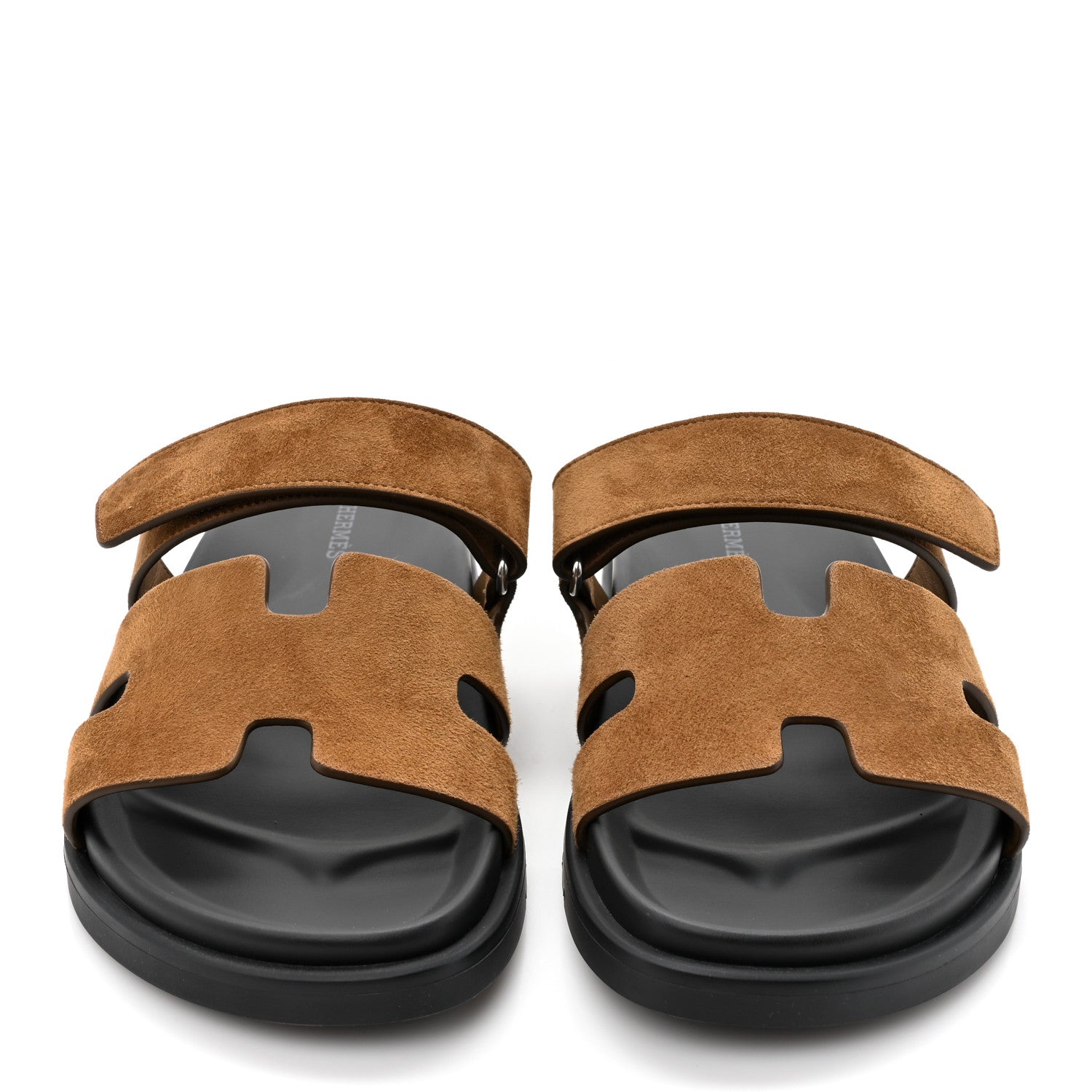 Hermes Suede Goatskin Womens Chypre Sandals 39.5 Brun Fume 2 of 9