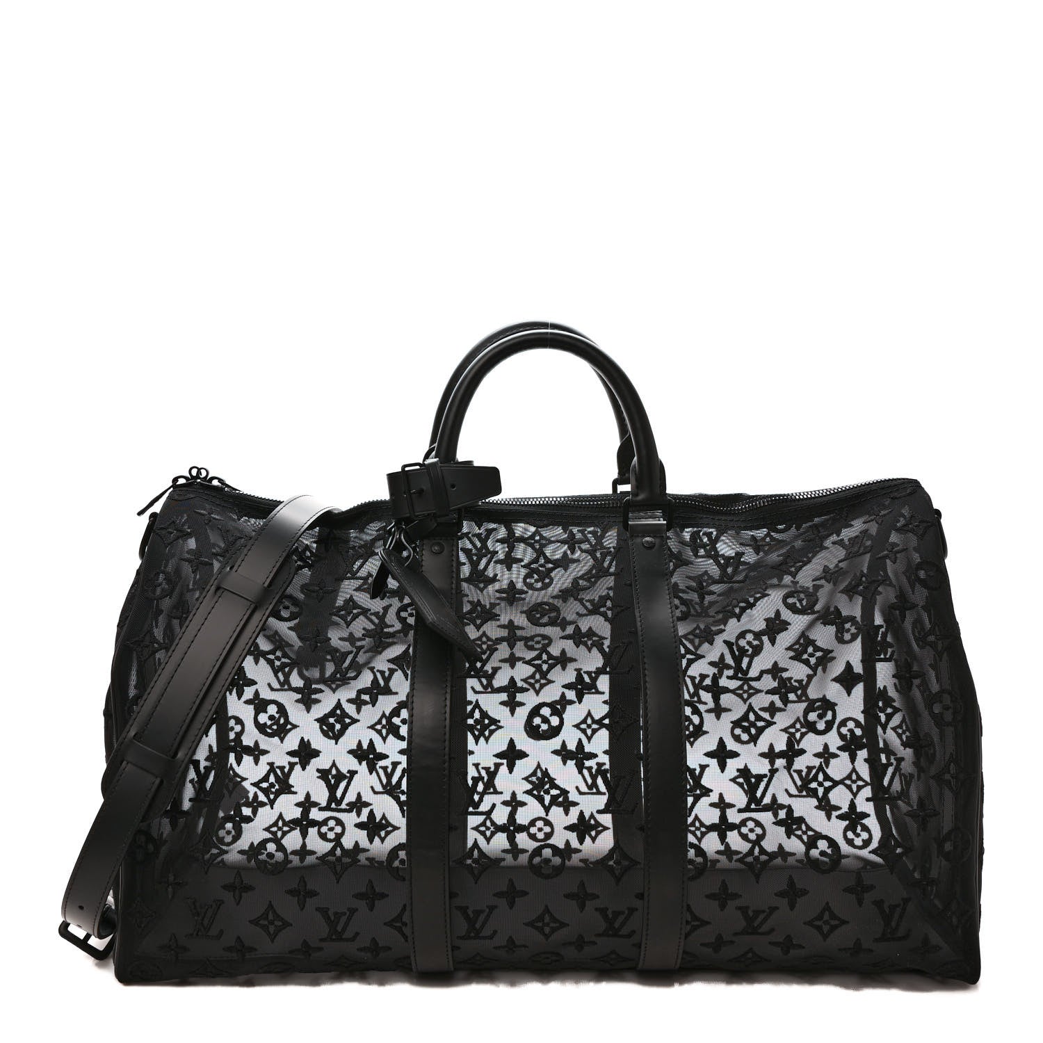 Louis Vuitton Monogram See Through Keepall Bandouliere 50 Black 1 of 11