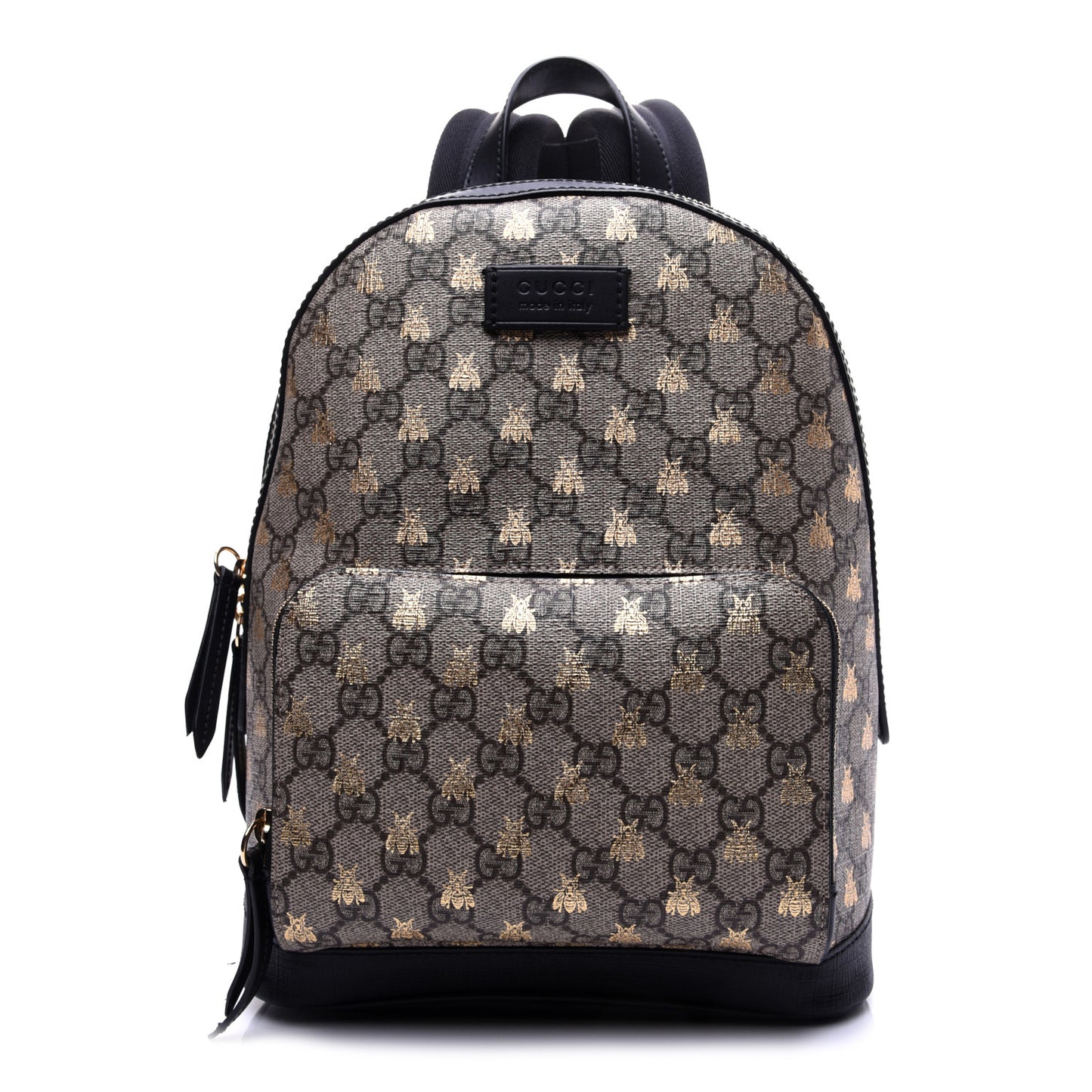 GG Supreme Monogram Bees Print Small Day Backpack Beige Oro Black