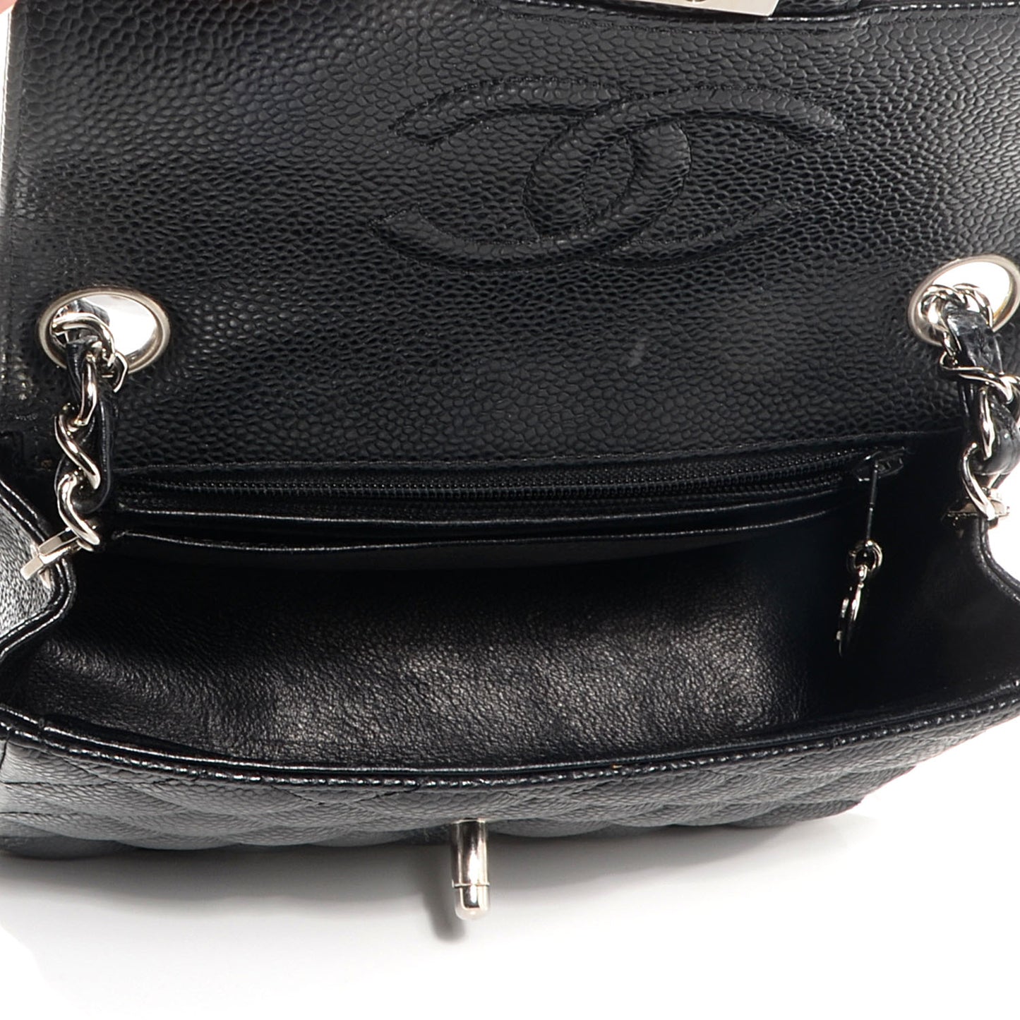 Caviar Quilted Mini Square Flap Bag Black