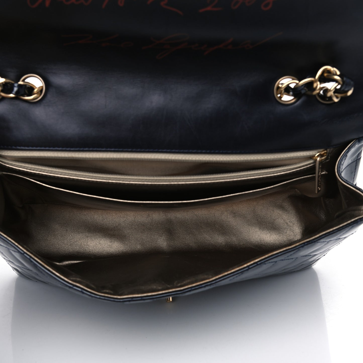 Patent Quilted Mobile Art Jumbo Single Flap Navy