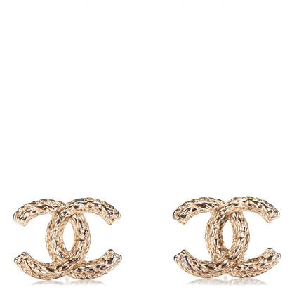 Chanel Twisted CC Earrings Light Gold 1 of 4