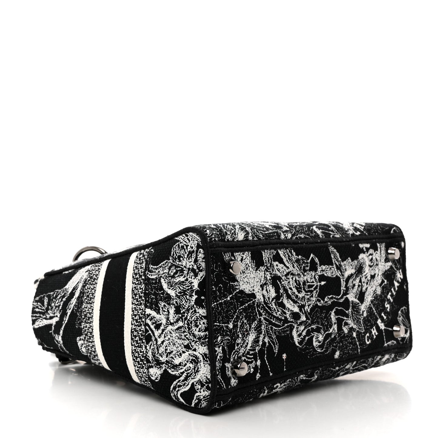 Canvas Embroidered Zodiac Toile De Jouy Medium Lady D-Lite Black