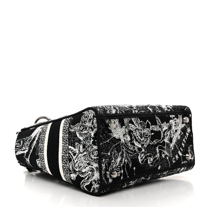 Christian Dior Canvas Embroidered Zodiac Toile De Jouy Medium Lady D-Lite Black 4 of 10