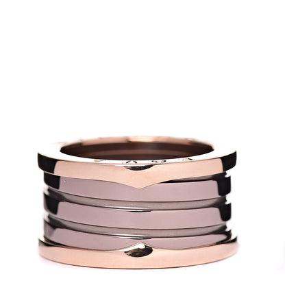 Bulgari 18K Rose Gold Bronze Cermet B.Zero1 Roma Four-Band Ring 55 7.25 3 of 6
