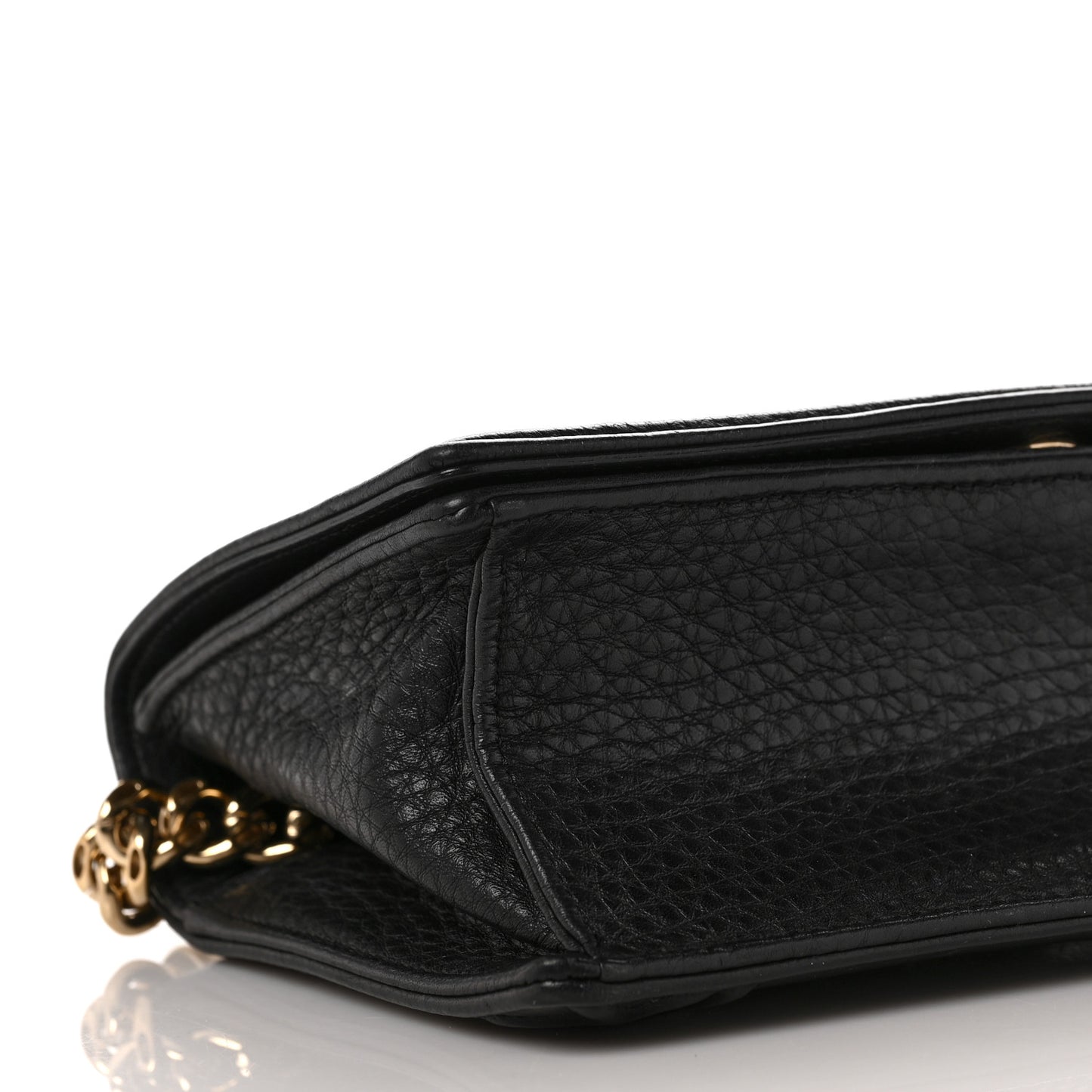 Grained Calfskin Small Diorama Flap Bag Black