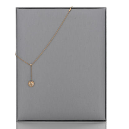 Christian Dior 18K Yellow Gold Diamond Mother of Pearl Rose Des Vents Y Necklace 6 of 6