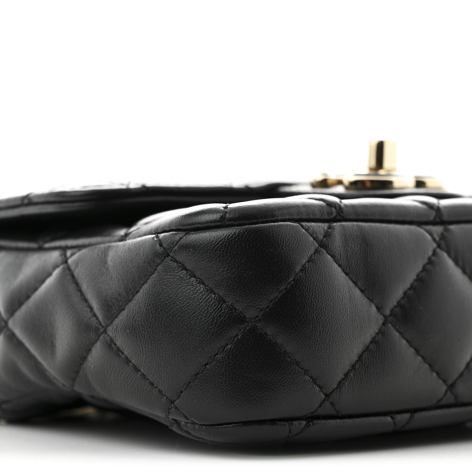 Chanel Lambskin Resin Quilted Mini Heart Square Flap Black 9 of 10