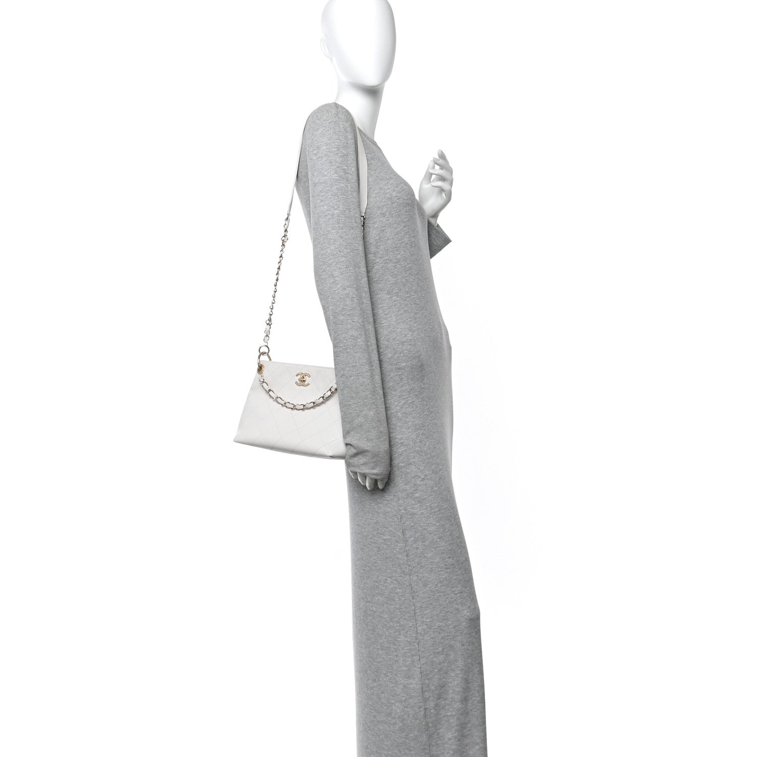 Chanel Caviar Quilted Small City Walk Hobo White 2 of 12