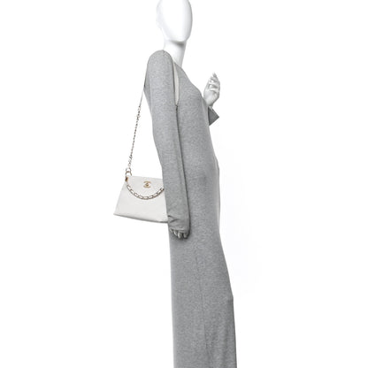 Chanel Caviar Quilted Small City Walk Hobo White 2 of 12