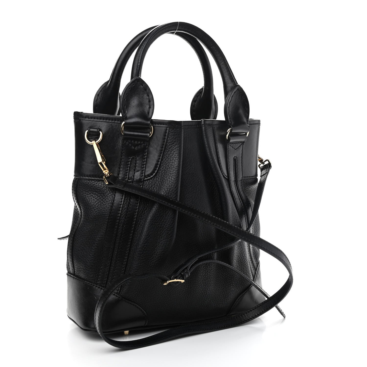 Burberry Calfskin Medium Whipstitch Tote Black 3 of 12