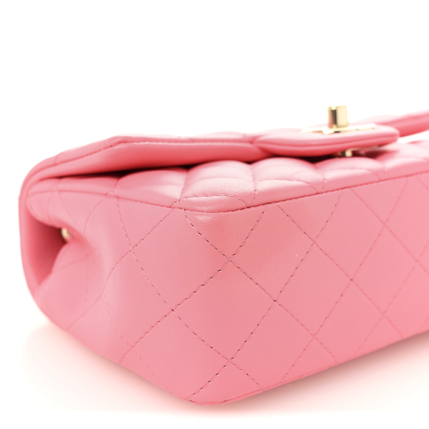 Lambskin Quilted Mini Rectangular Flap Pink