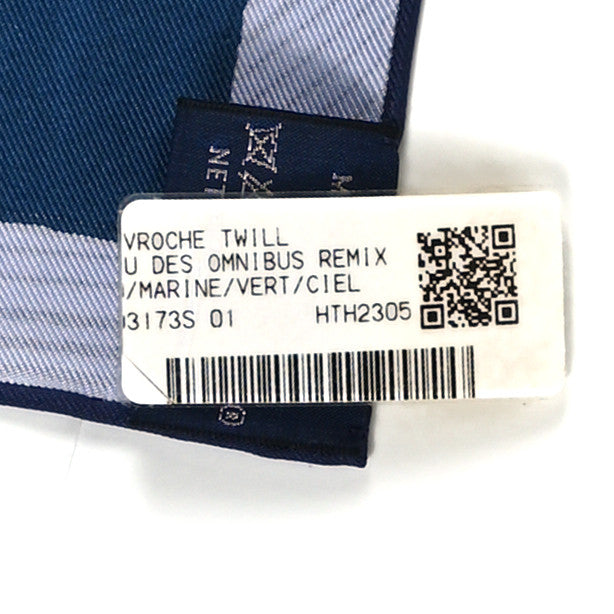 Hermes Silk Jeu Des Omnibus Remix Scarf 45 Marine Vert Ciel 4 of 4