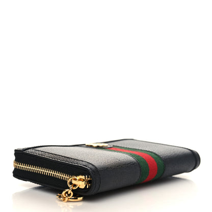 Gucci Calfskin Web Ophidia Zip Around Wallet Black 4 of 6