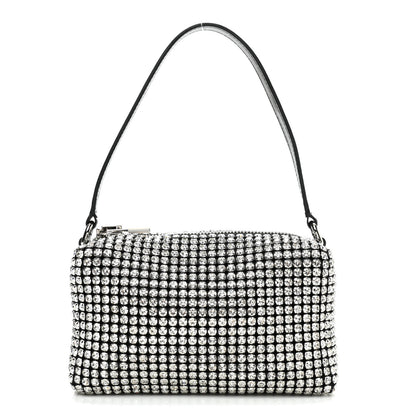 Alexander Wang Mesh Crystal Rhinestone Mini Heiress Pouch Black Silver 1 of 10