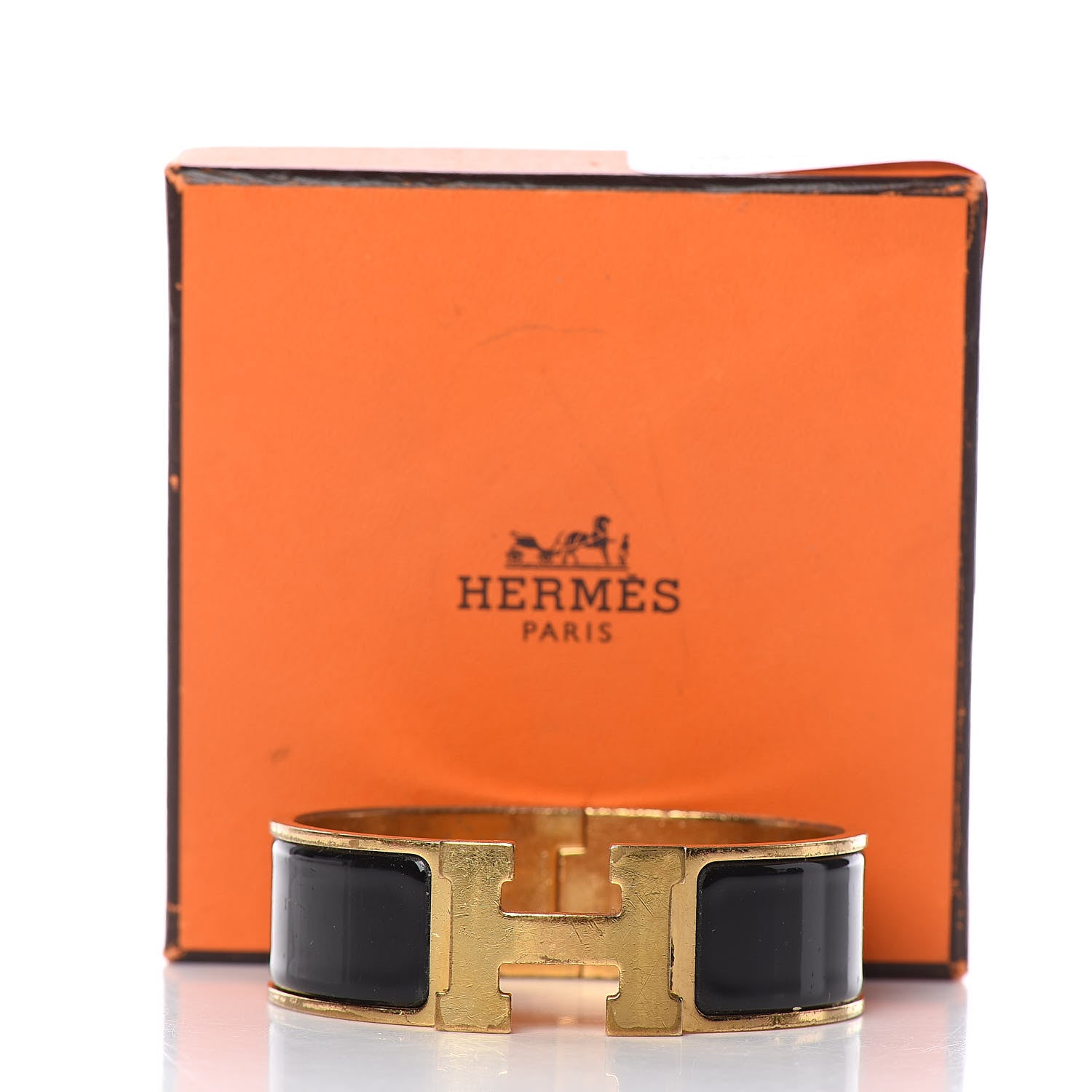 Hermes Enamel Wide Clic Clac H Bracelet GM Black 8 of 8