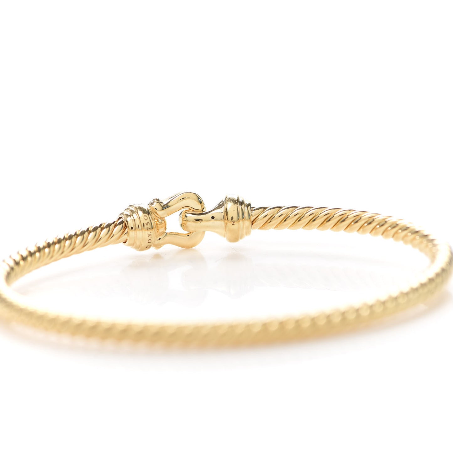 18K Yellow Gold Diamond 3.5mm Cable Buckle Bracelet