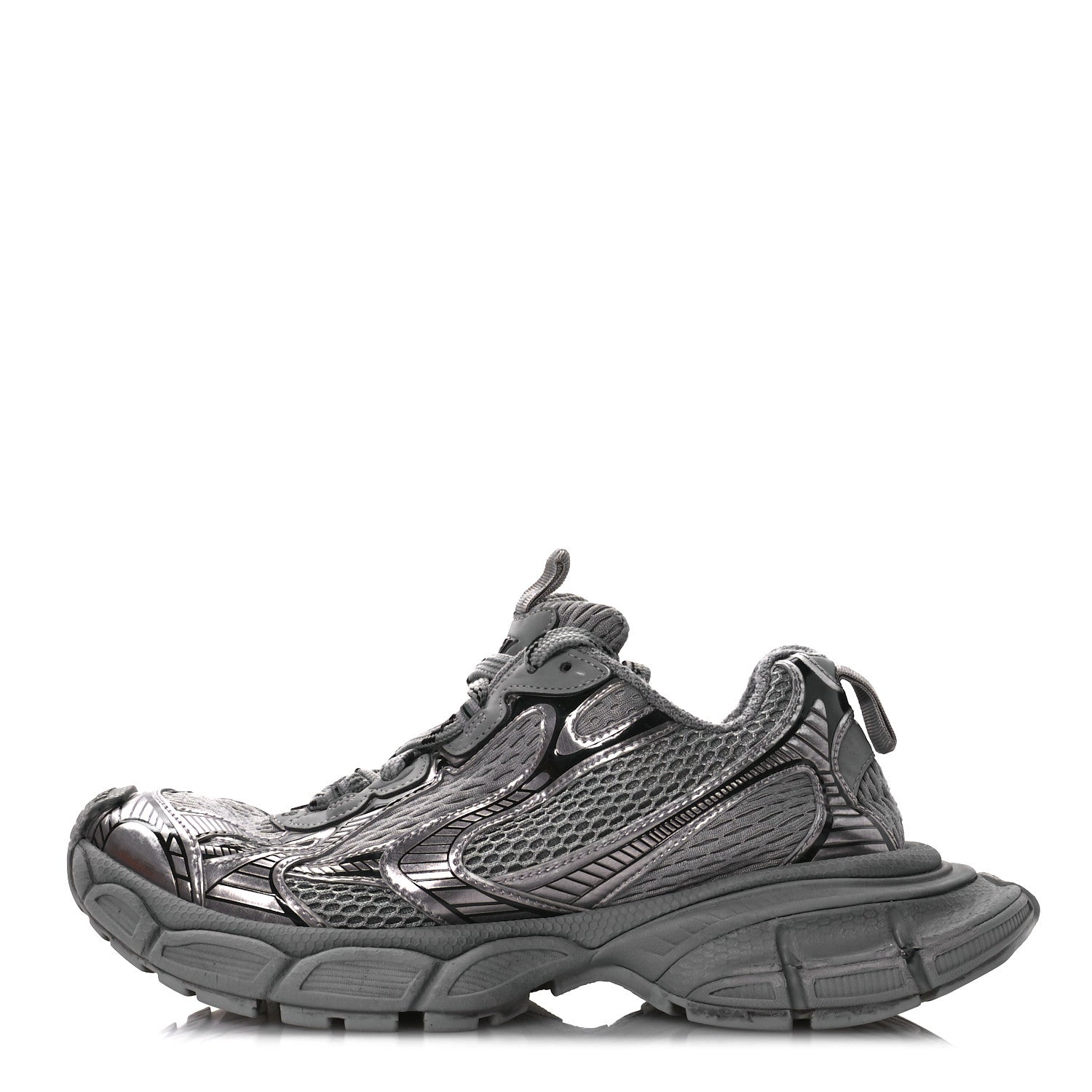 Balenciaga Distressed Mesh Rubber Womens 3XL Sneakers 39 Grey Black 1 of 7