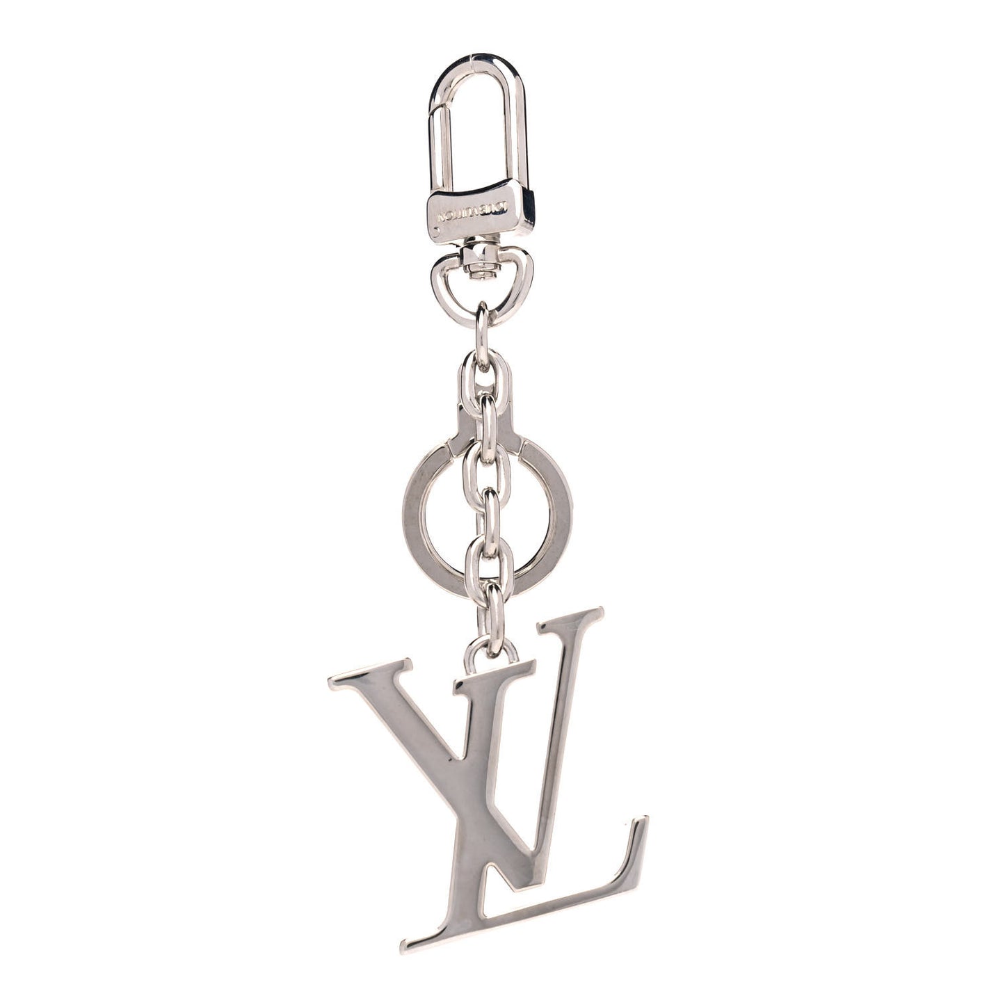 LV Facettes Bag Charm Key Holder Silver