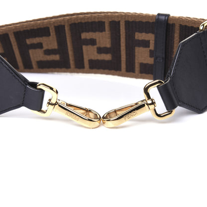 Fendi Ribbon Vitello Seta FF 1974 Adjustable Strap You Fango Marrone Black 8 of 10
