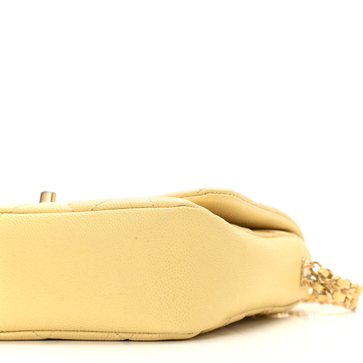 Shiny Caviar Quilted Small Chain Melody Flap Yellow