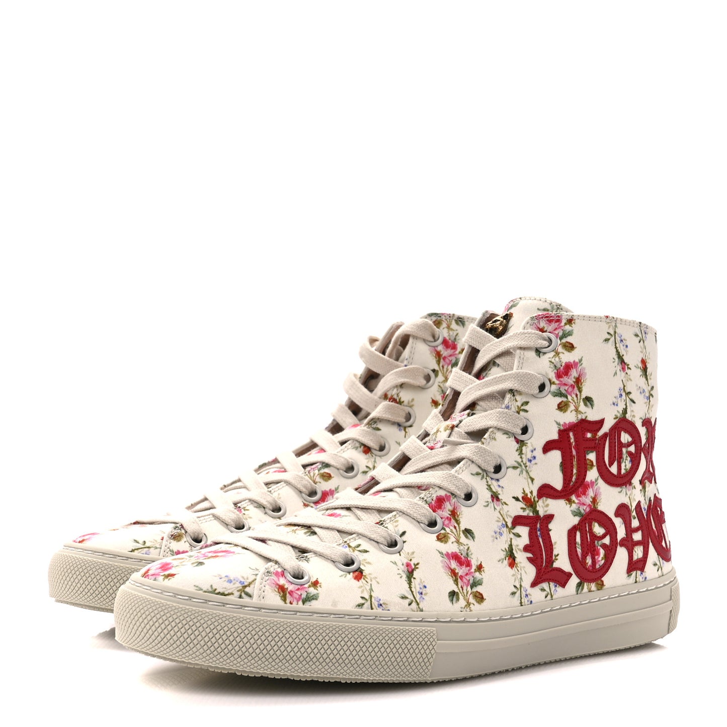 Canvas Romantic Print Major Blind For Love High Top Sneakers 37 Ivory