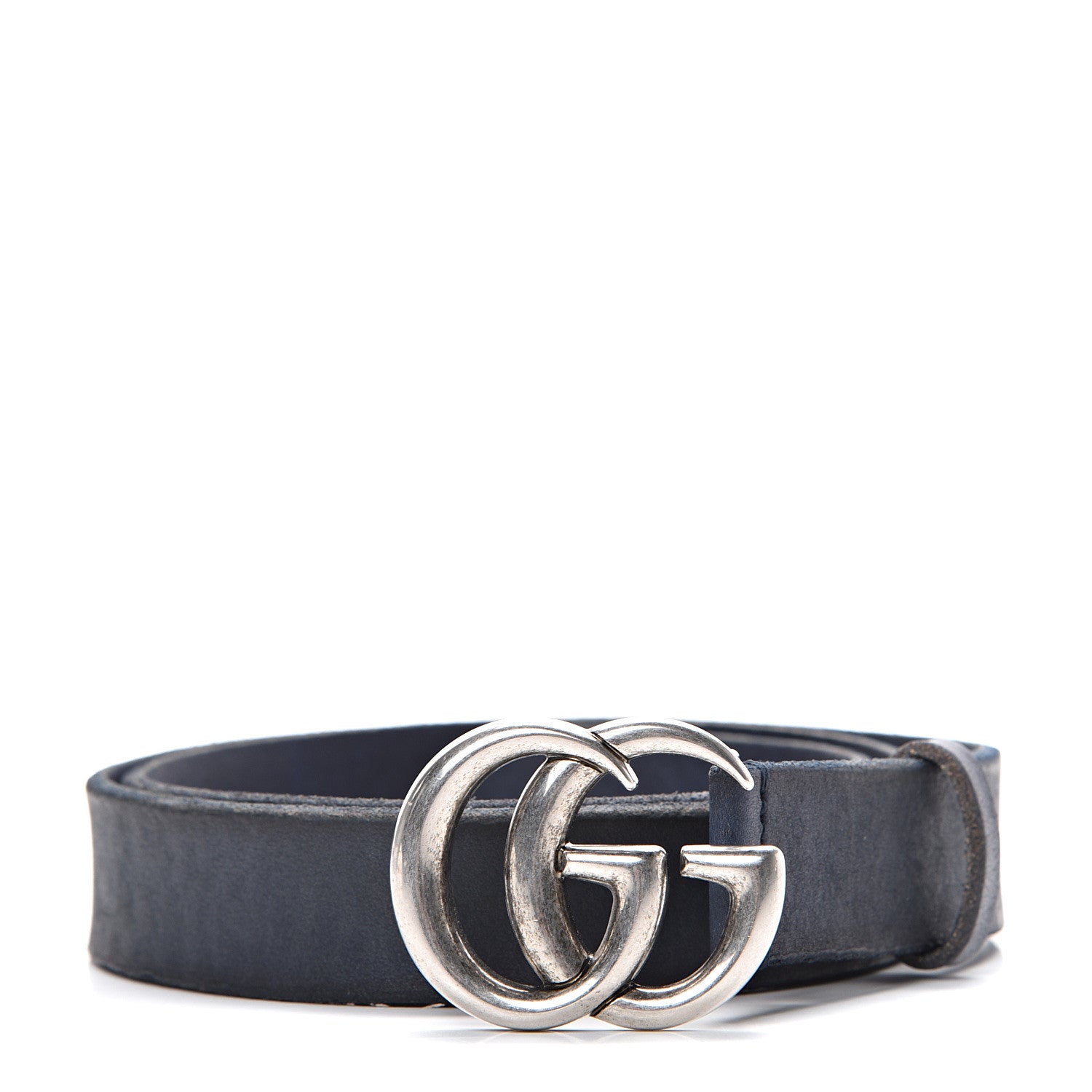 Gucci Cuoio Toscano Nickel Double G 30mm Belt 95 38 Blue 1 of 6