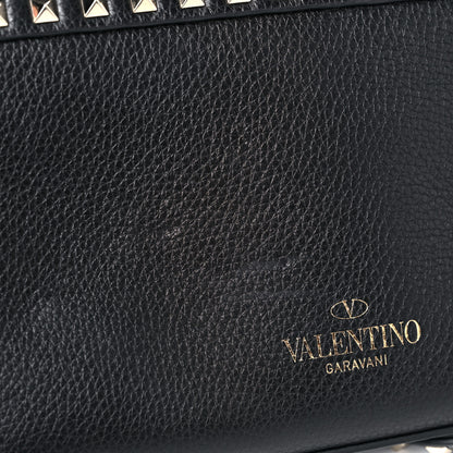 Valentino Garavani Pebbled Calfskin Small Rockstud Single Handle Flap Bag Black 14 of 15