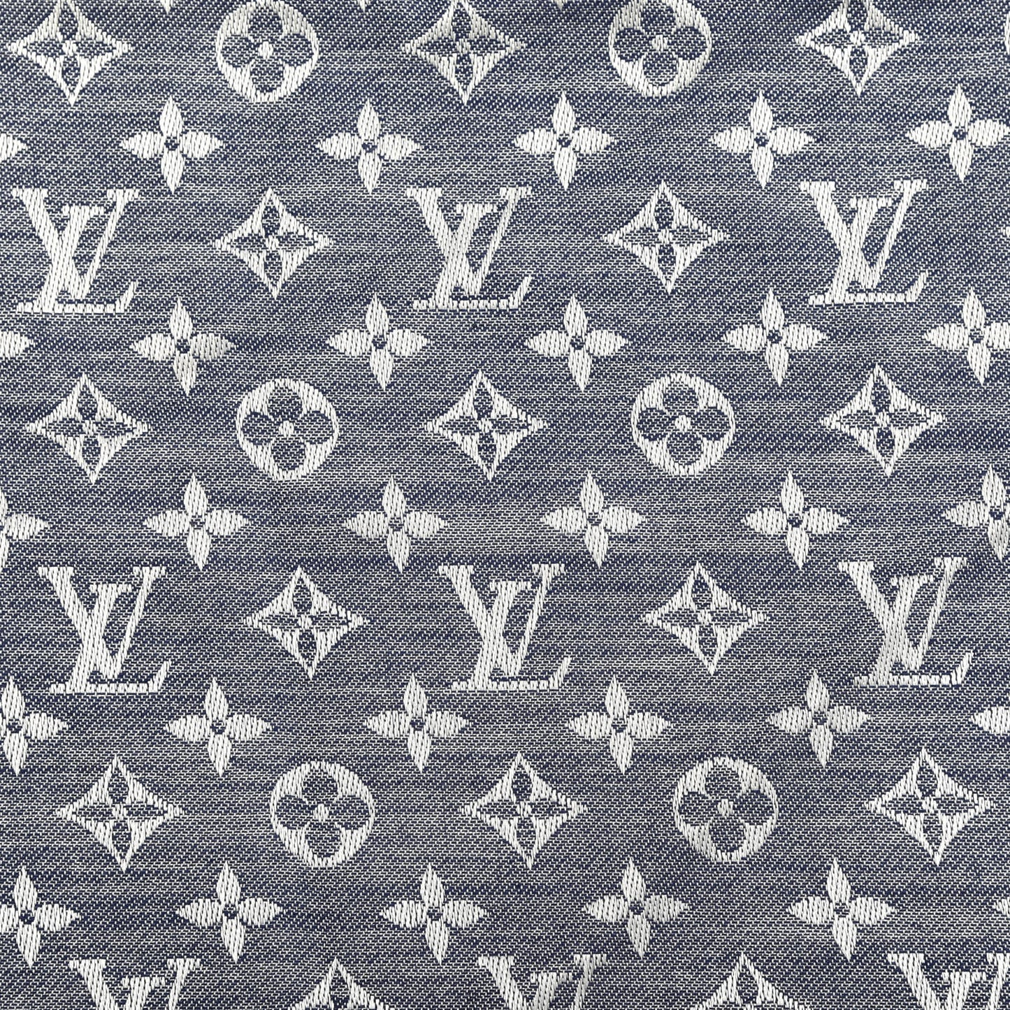 Silk Wool Monogram Denim Shawl Blue
