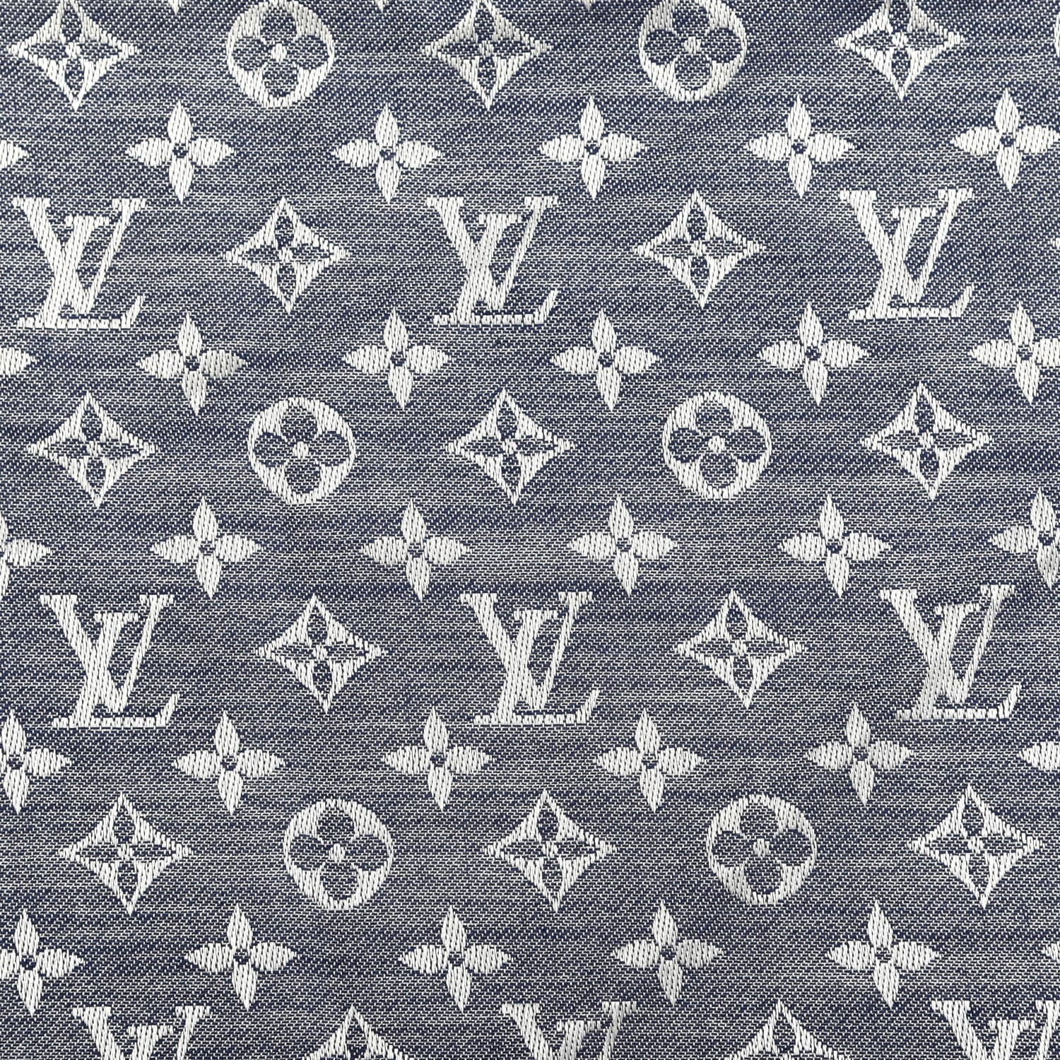 Louis Vuitton Silk Wool Monogram Denim Shawl Blue 3 of 4