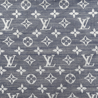 Louis Vuitton Silk Wool Monogram Denim Shawl Blue 3 of 4