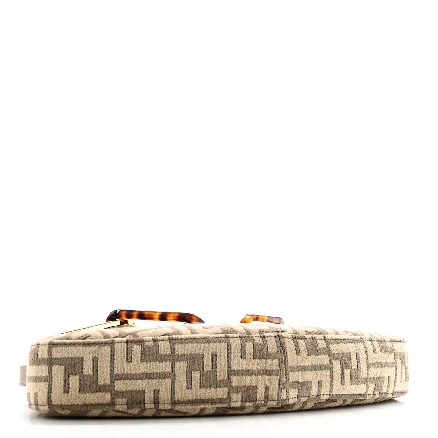 Fendi Chenille Vitello King Plexiglass FF O'Lock Swing Tortora Nuvola 4 of 13