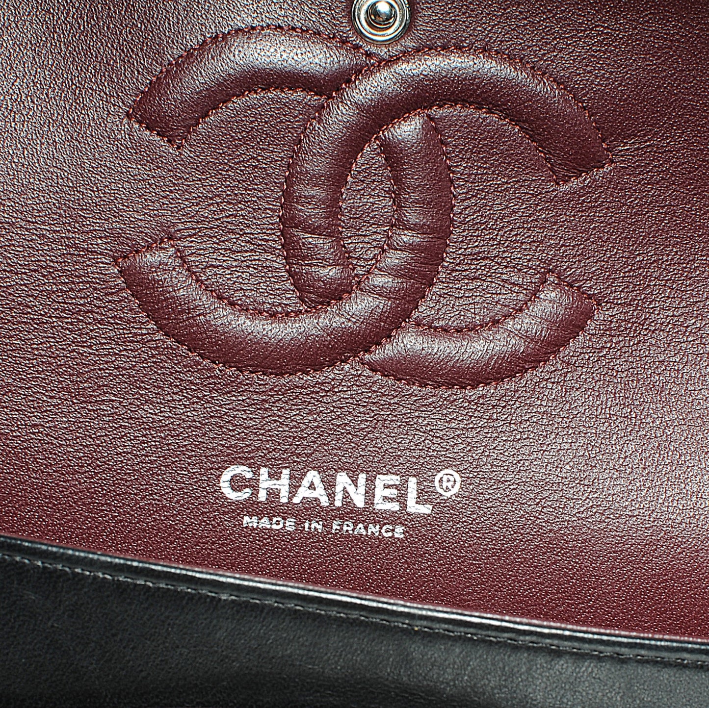 Lambskin Medium Double Flap Black