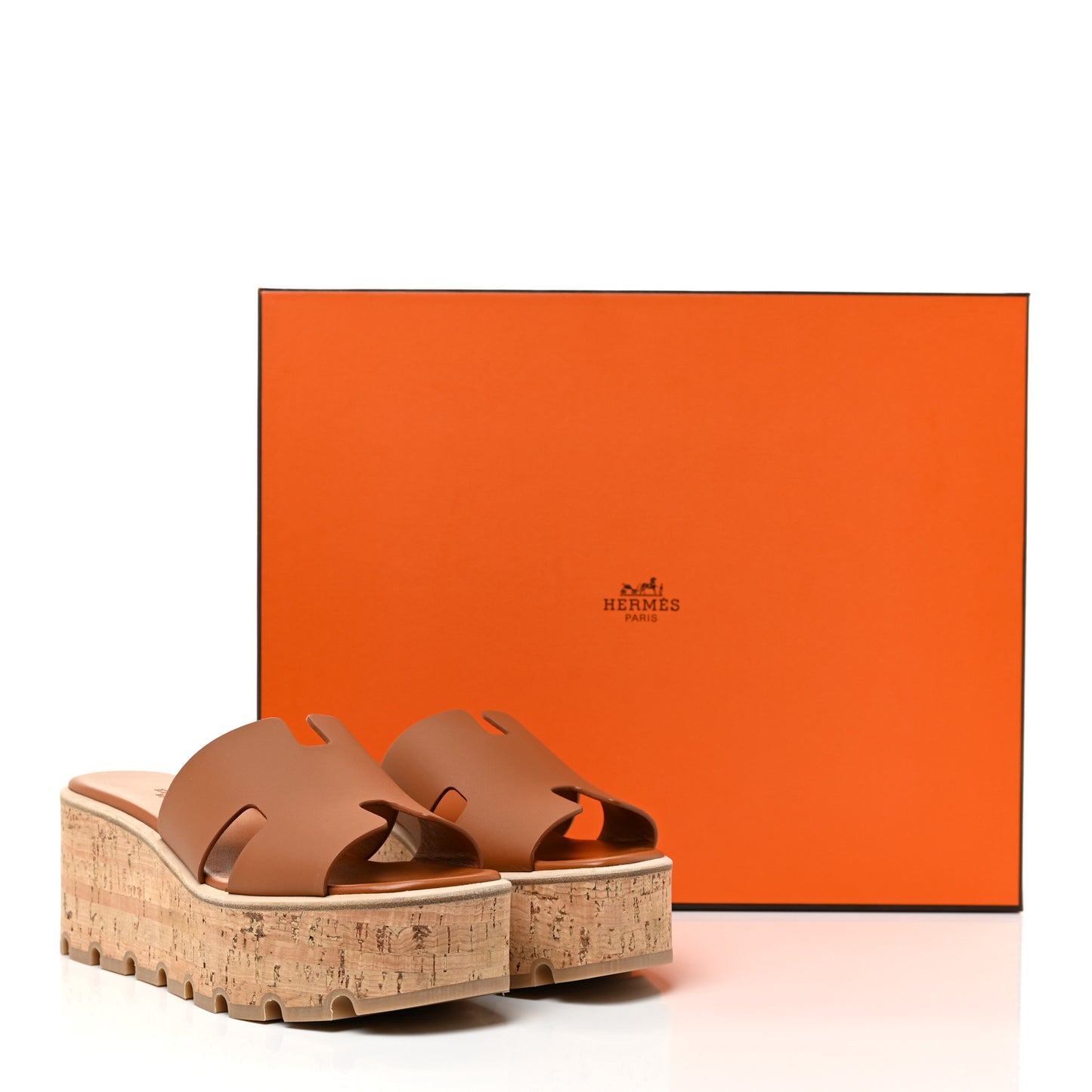Calfskin Cork Eze 30 Sandals 36 Marron Glaise