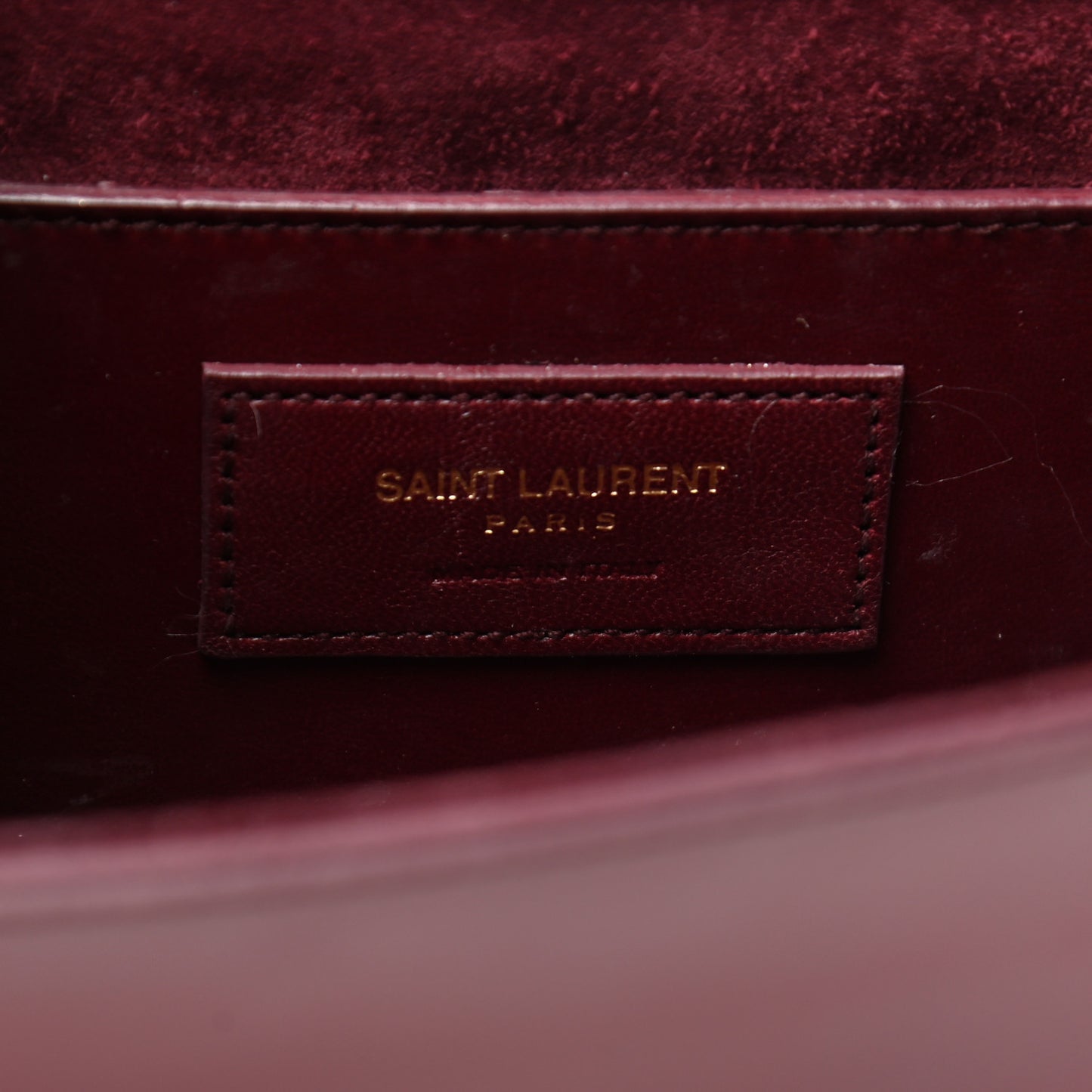 Patent Classic Monogram Cassandre Clutch Dark Red