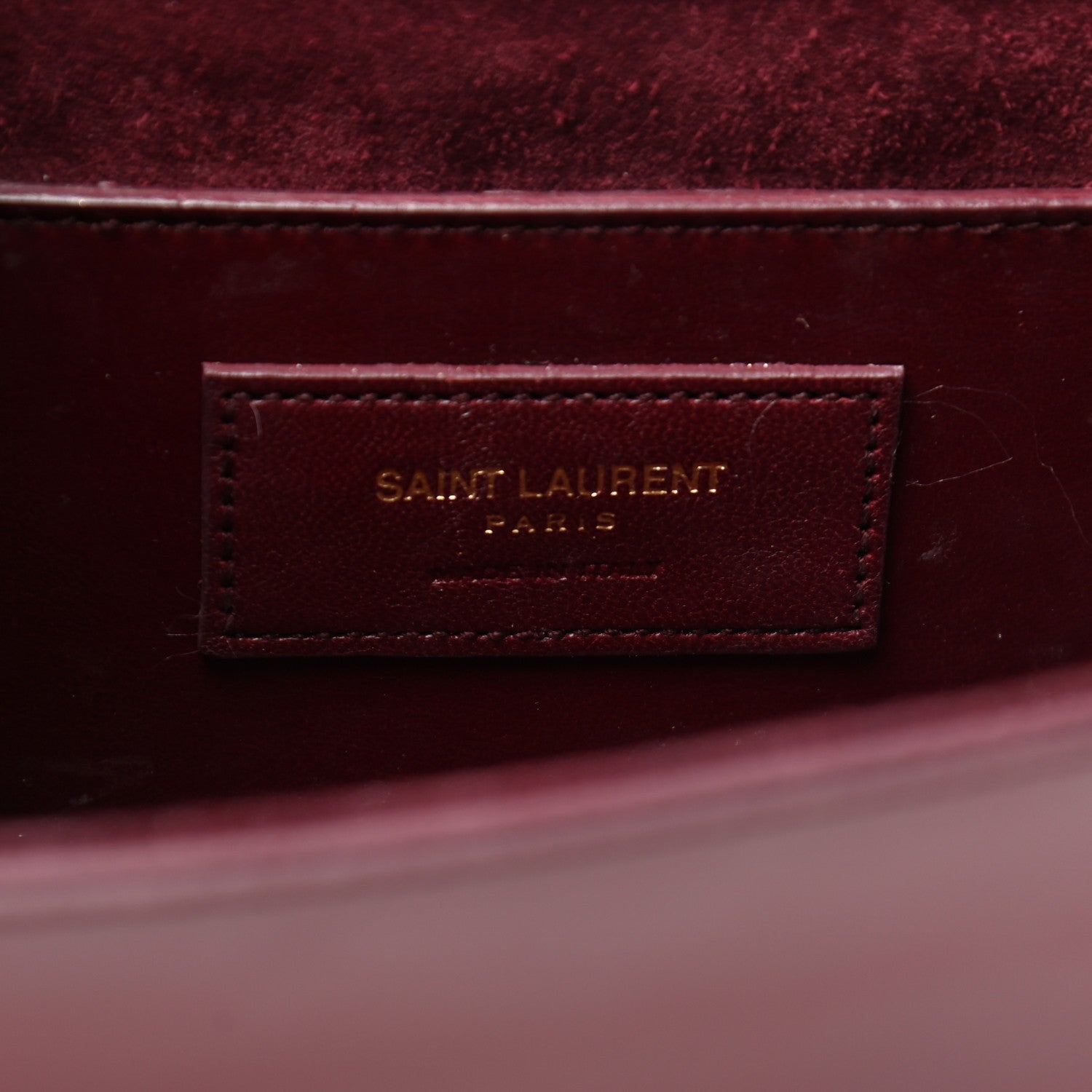 Saint Laurent Patent Classic Monogram Cassandre Clutch Dark Red 6 of 6