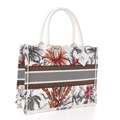 Christian Dior Canvas Embroidered Medium Camouflage Flowers Book Tote Latte Multicolor 3 of 10
