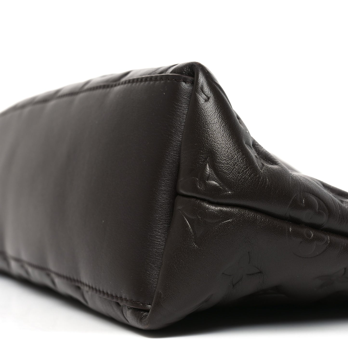 Calfskin Embossed Monogram Coussin Hobo MM Chocolate