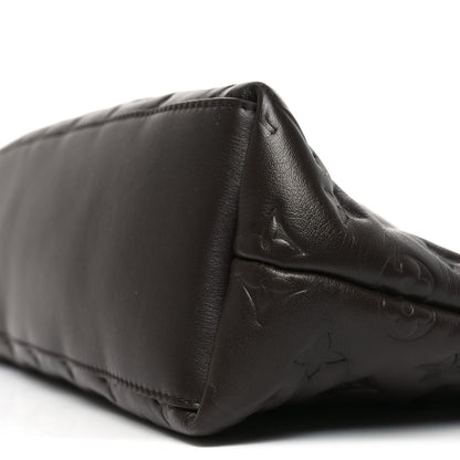 Louis Vuitton Calfskin Embossed Monogram Coussin Hobo MM Chocolate 9 of 9